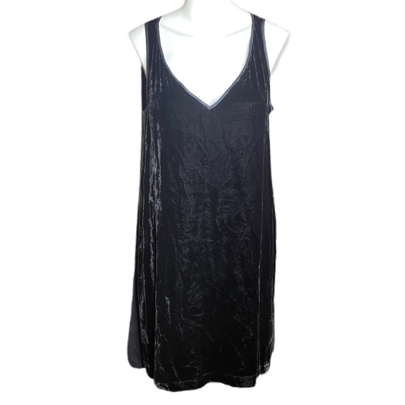 Eileen Fisher Velour Dress / Tunic Silk Side Panel - Picture 2 of 7